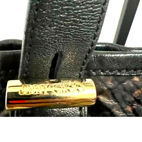 ❤️Authentic Jimmy Choo Exotic Large Shoulder Tote Bag w/Black Leather Handles - Picture 3 of 14